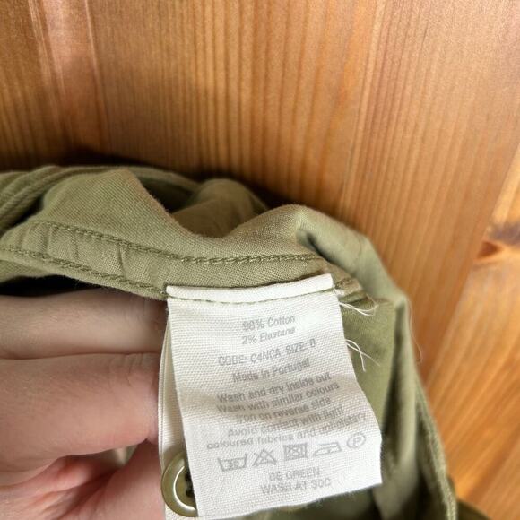 Toast Green Trouser Pants Women’s 8 Utility Canvas Minimalist Chic Career Work - Picture 8 of 8